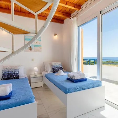 White Blue Villa Lachania  Exterior photo